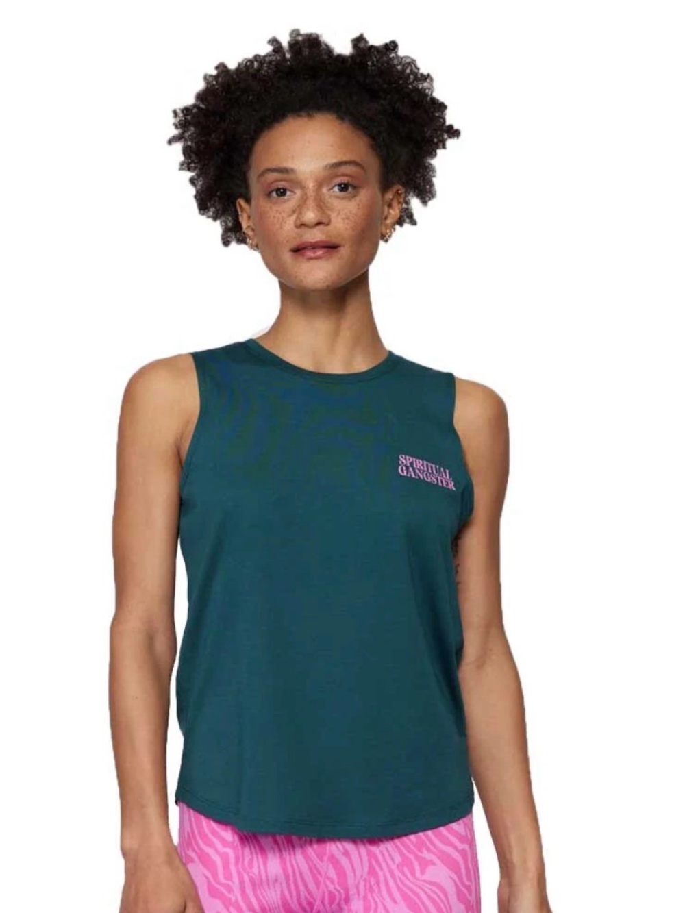 Spiritual Gangster Women's Teal Muscle Tank - Peace, Love & Kindness Sz XS B139